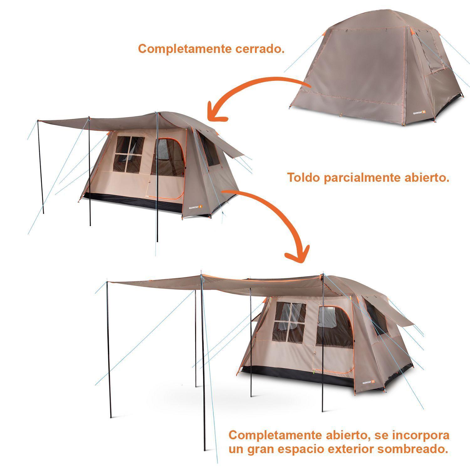 Carpa Quintay 6 Personas Bosscamp 3000 Mm Cubre Techo Largo Toldo Extendido-5