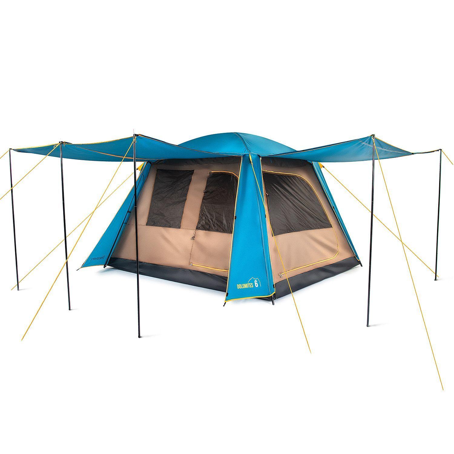 Carpa Camping Dolomites 6, 6 personas techo largo 3000 mm-3