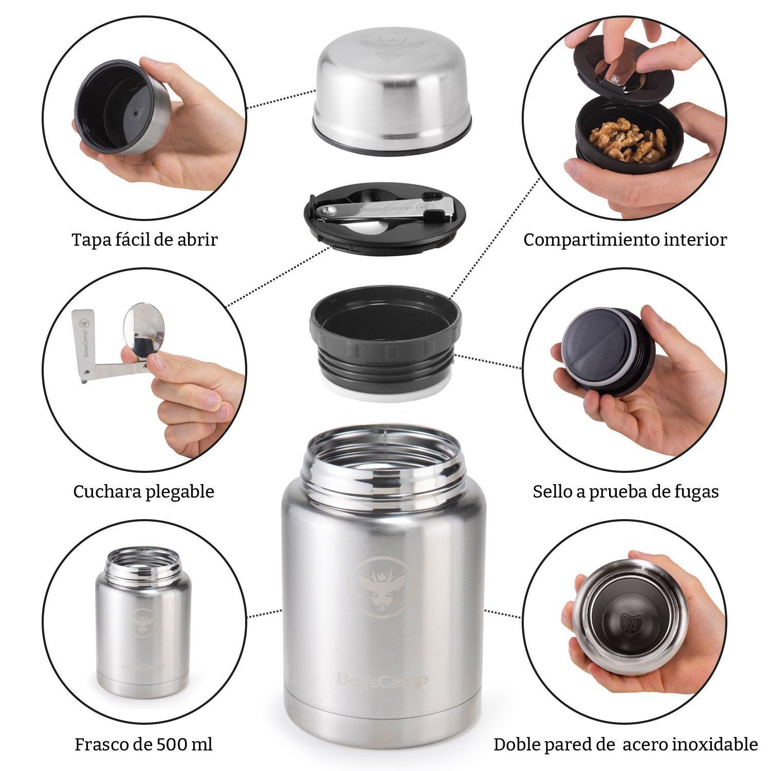 Termo Comida BossCamp 500 ml Acero Inoxidable Bolso Cuchara-2