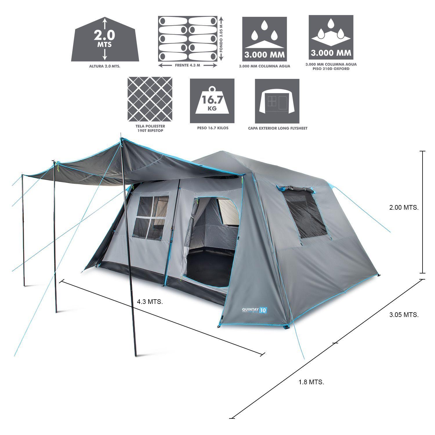 Carpa Quintay 10 Personas Instant Black & Fresh-5