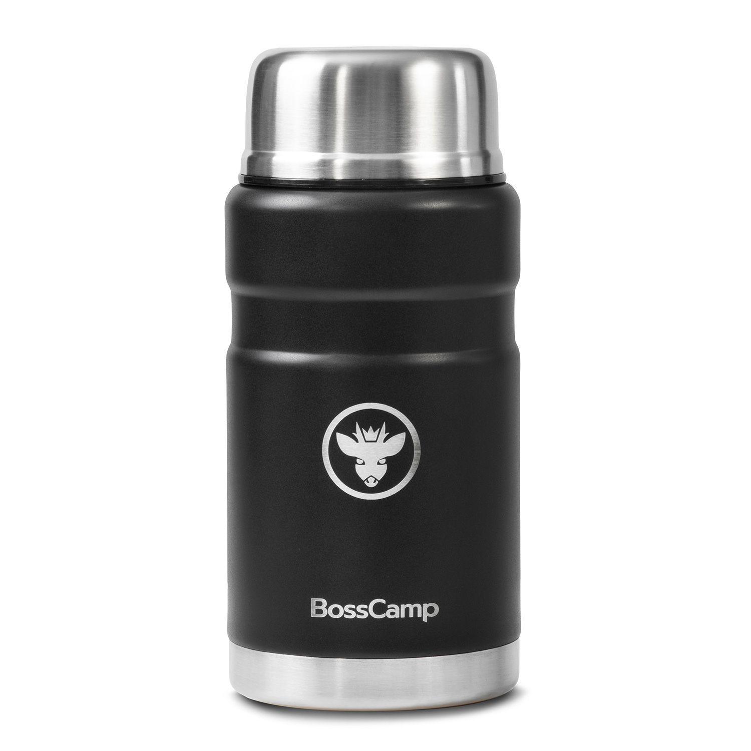Termo Comida BossCamp 750 ml Negro Acero Inox Bolso Cuchara-4