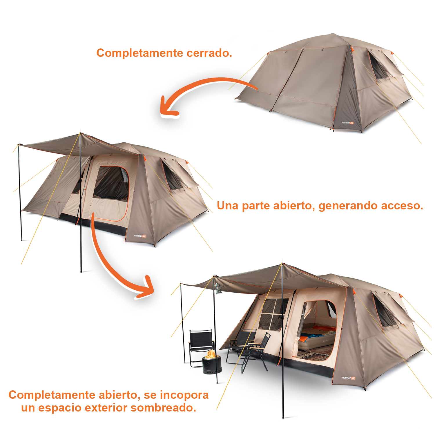 Carpa Quintay XII 12 Personas Bosscamp 3000 Mm Cubre Techo Largo-5