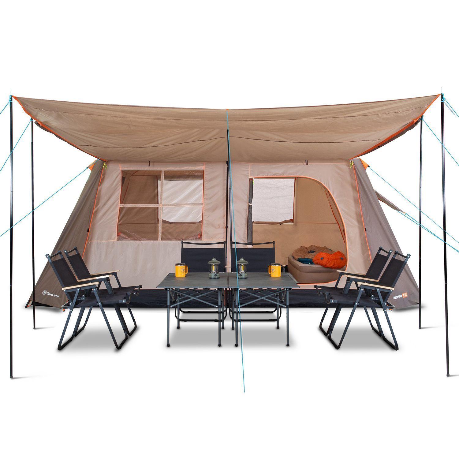 Carpa Camping Quintay 12 Personas Bosscamp 3000 Mm Cubre Techo Largo Toldo Extendido-7