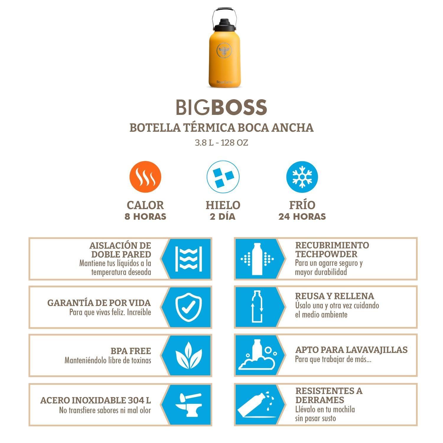 BOTELLA TERMICA GRANDE BOCA ANCHA 3,8 LITROS TERMO BOSSCAMP-3
