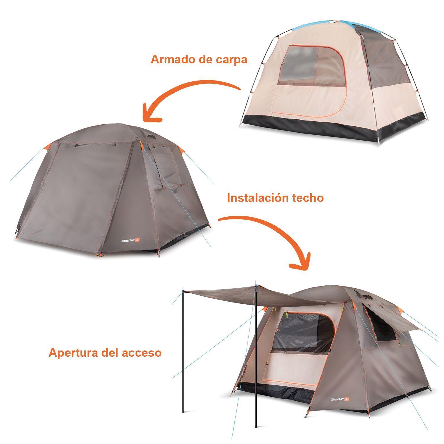 Carpa Quintay 4 Personas 3000 Mm Cubre Techo Largo-5