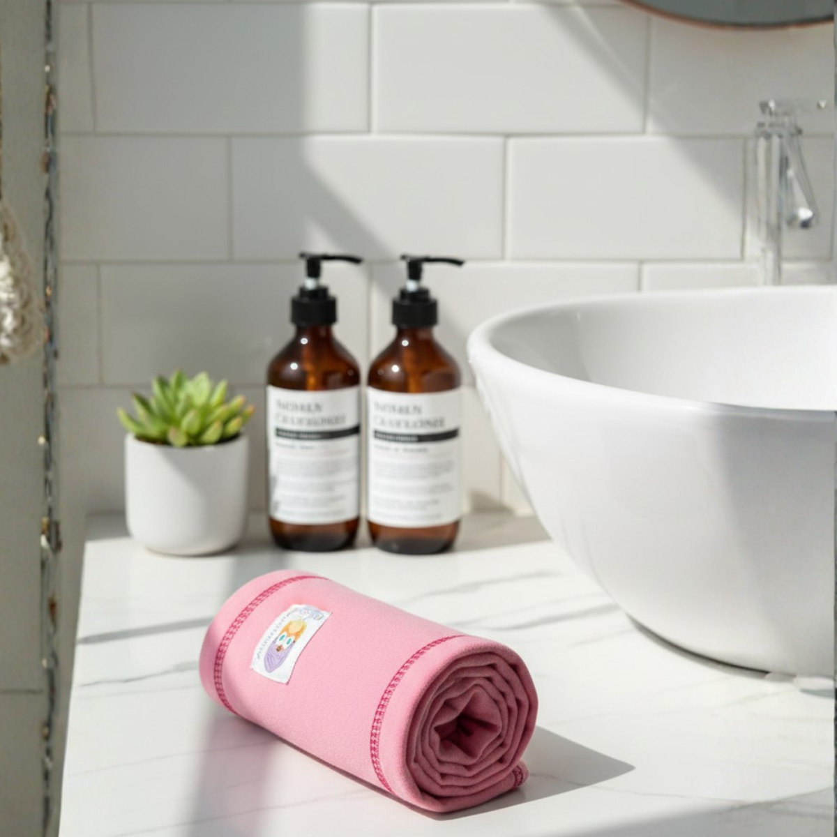 Toalla Algodón Orgánico Tee-Owels Color Rosado-2