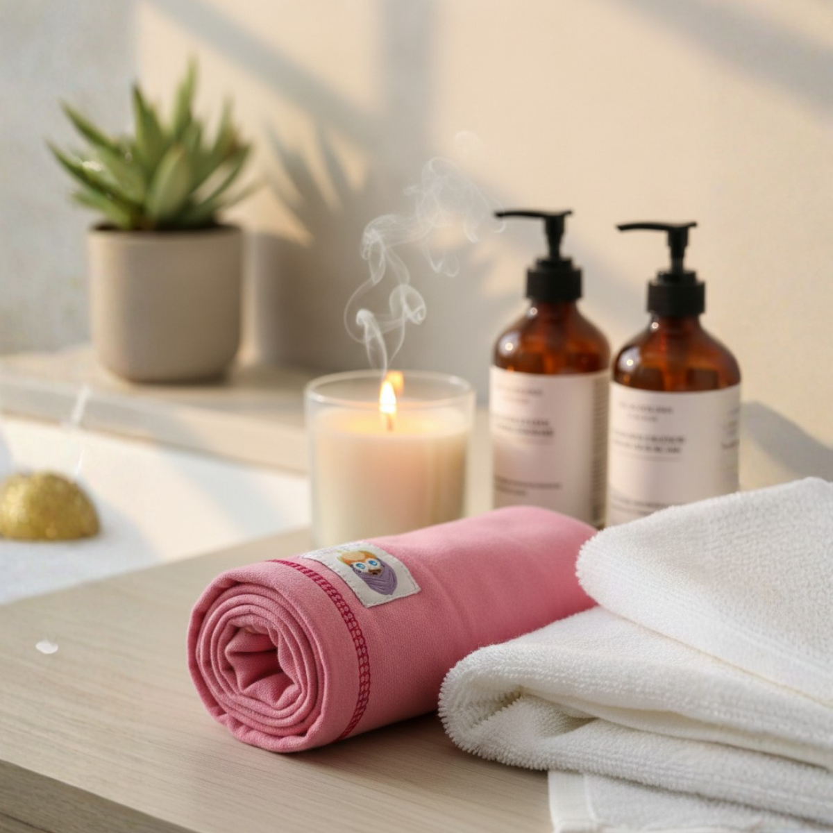 Toalla Algodón Orgánico Tee-Owels Color Rosado-4