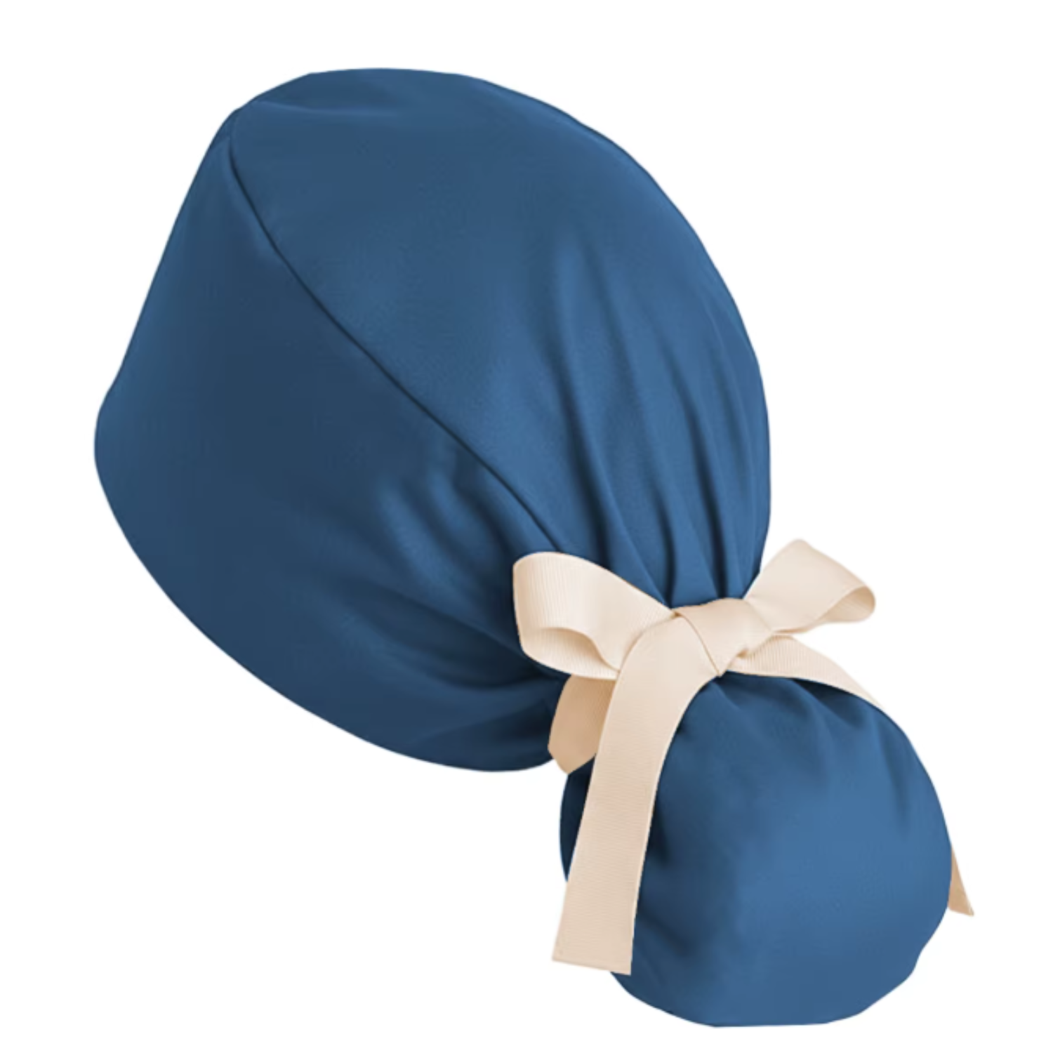 Gorro clinico con lazo e interior de satin azul galaxia-2