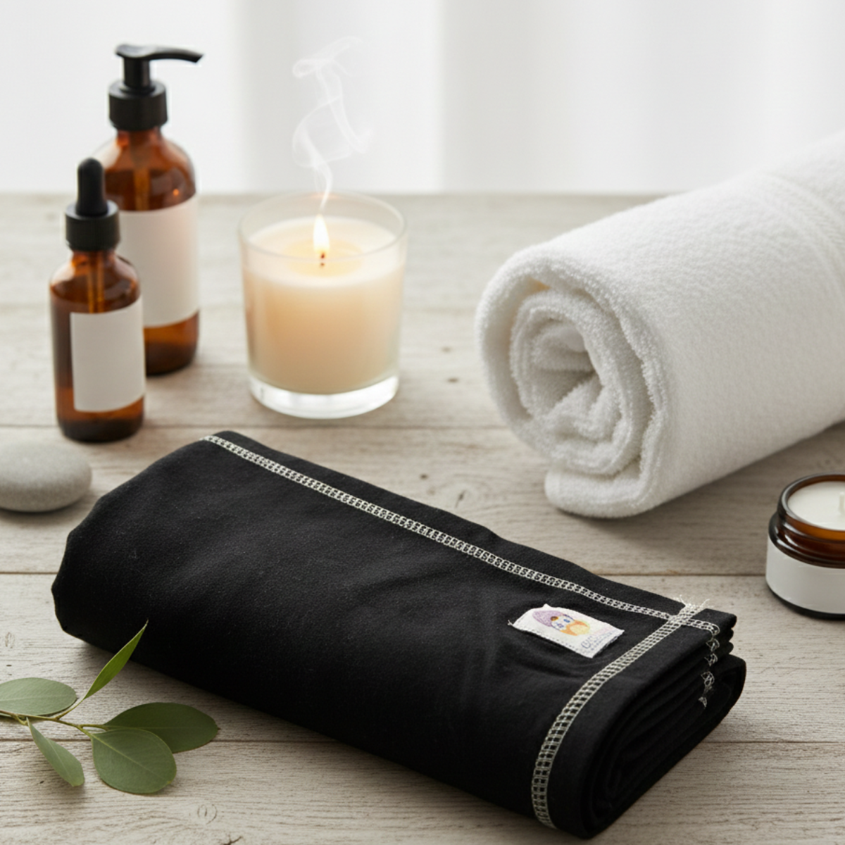 Toalla Algodón Orgánico Tee-Owels Color Negro-3