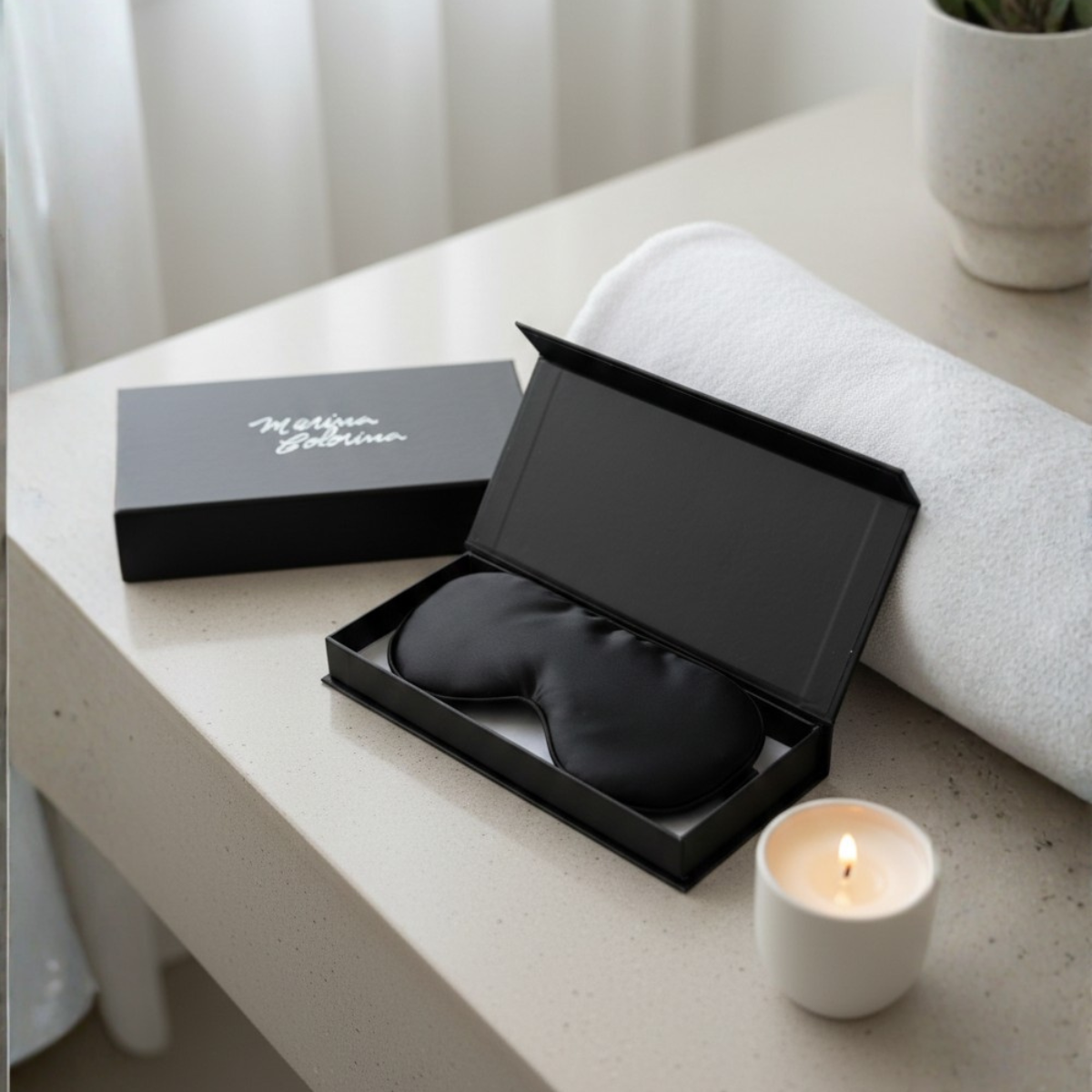 Antifaz de Seda Color Negro Marina Colorina 22 momme-2