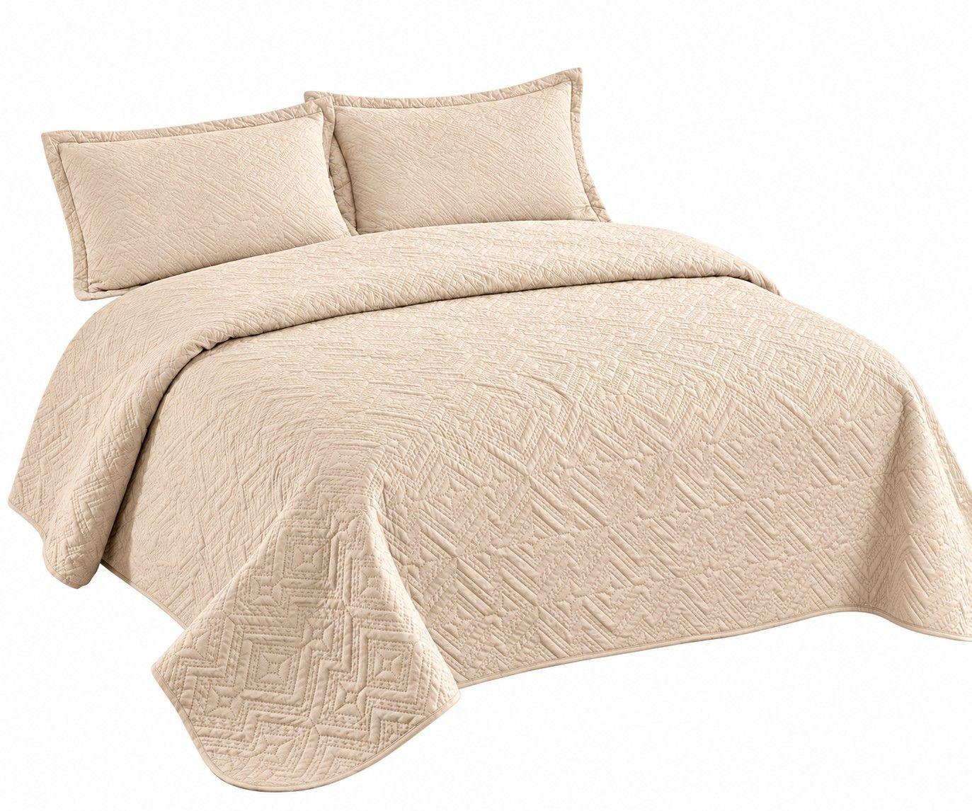 Cubrecama Quilt Plaza y Media con Dise o Geom trico Funda de Almohada-0