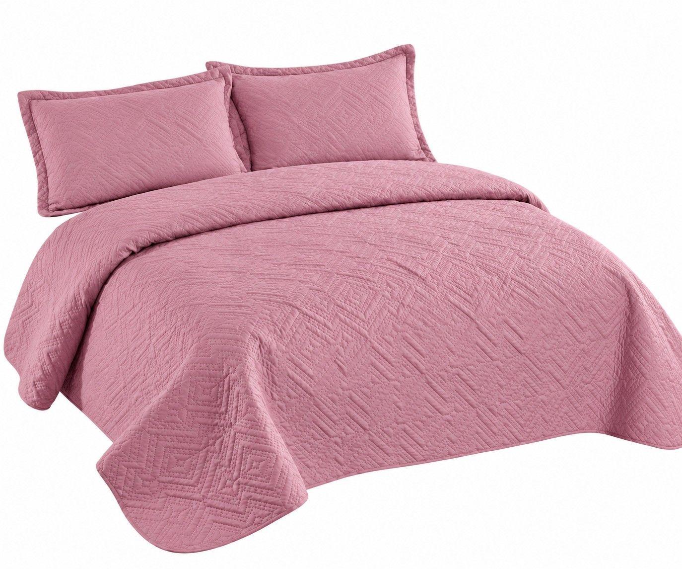 Cubrecama Quilt Plaza y Media con Dise o Geom trico Funda de Almohada-0