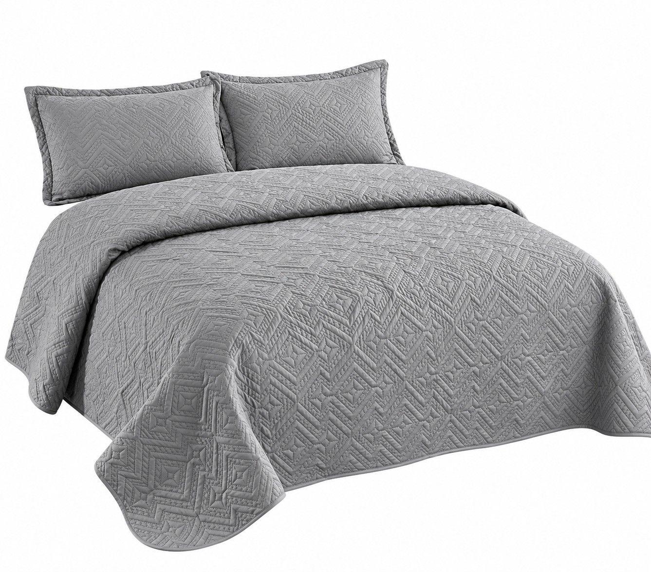 Cubrecama Quilt Plaza y Media con Dise o Geom trico Funda de Almohada-0