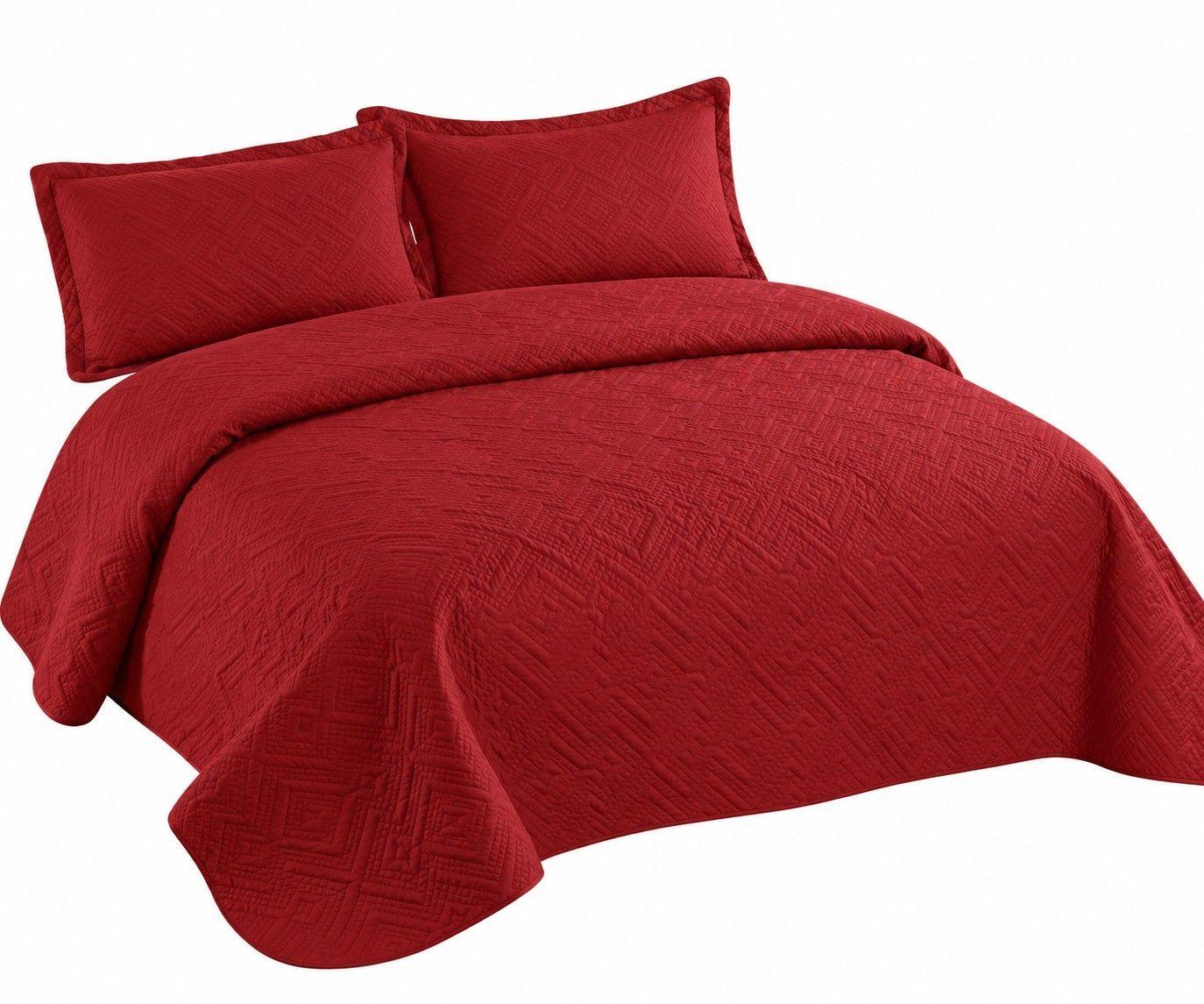 Cubrecama Quilt Plaza y Media con Dise o Geom trico Funda de Almohada-0