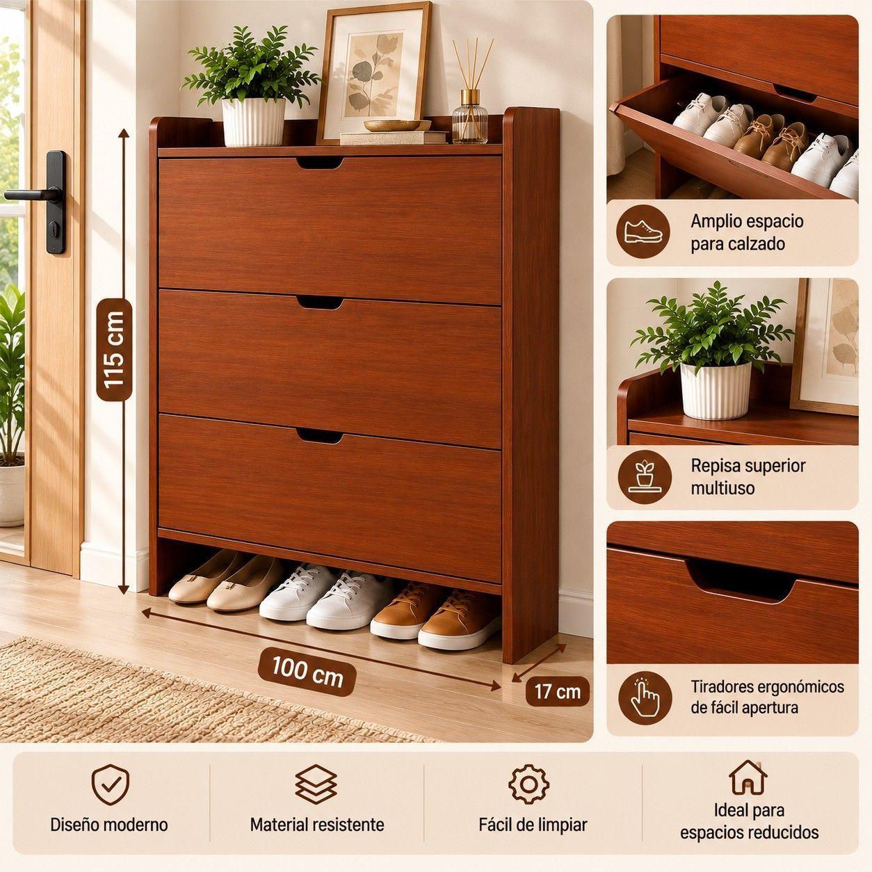 Zapatero Organizador De 3 Cajones Abatibles-1