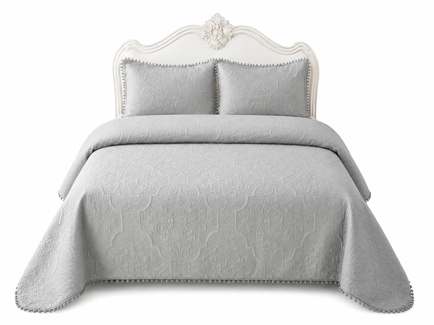 Cobertor Quilt De Verano Y Pompones 1 5 Plazas 1 Funda-0