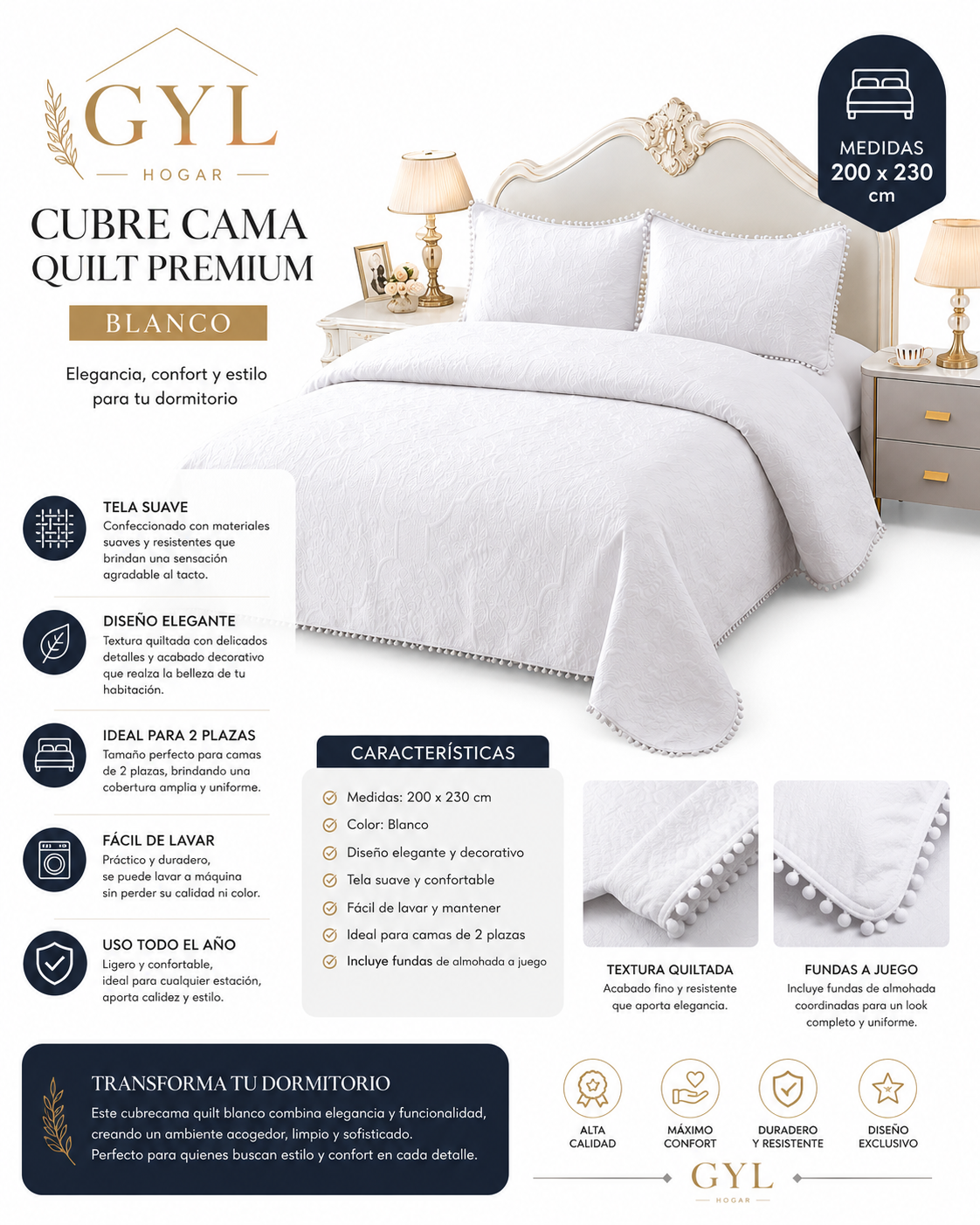 Cobertor Quilt De Verano Y Pompones 1 5 Plazas 1 Funda-1