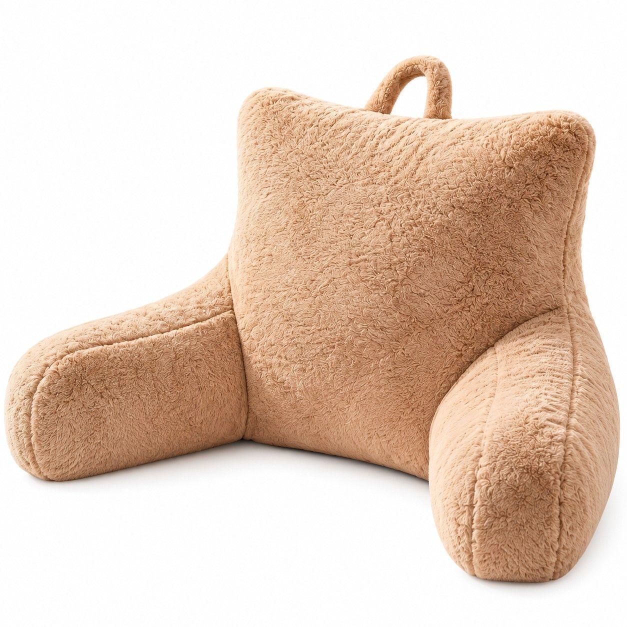 Cojin almohada lumbar 75 cm con brazos en color beige-0