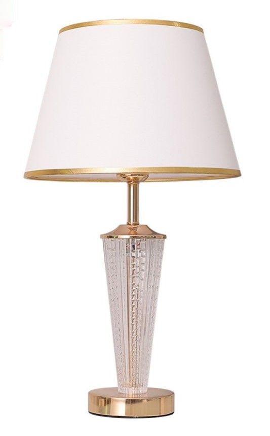 Hermosa Lampara Base Metal Cuerpo Vidrio Transparente 49 Cm-0