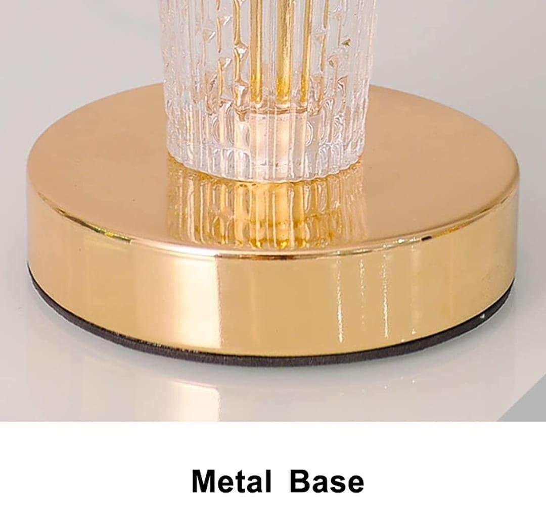 Hermosa Lampara Base Metal Cuerpo Vidrio Transparente 49 Cm-3