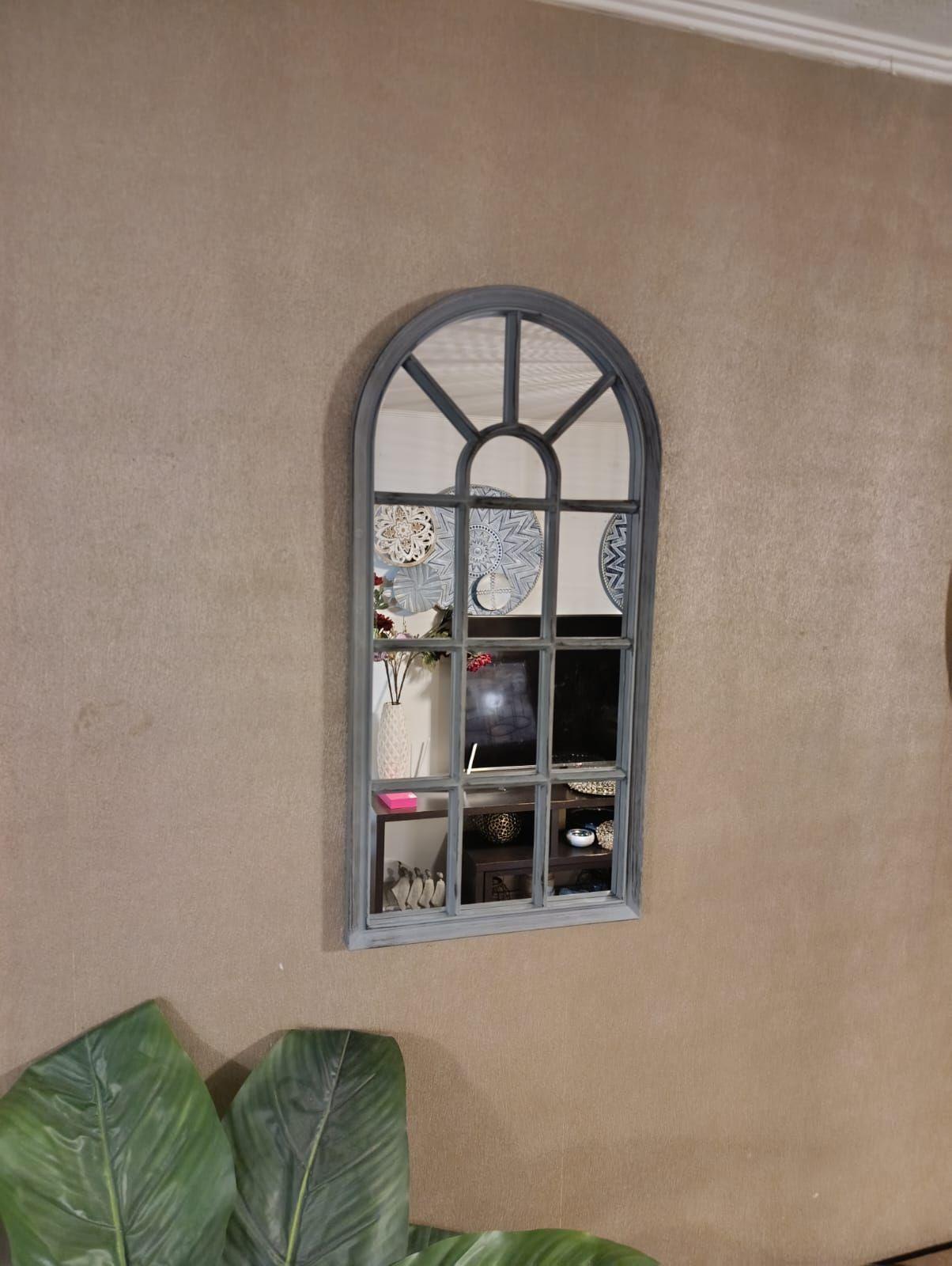 Espejo Forma Ventana, Gris Envejecido 70 X 35 Cm-7