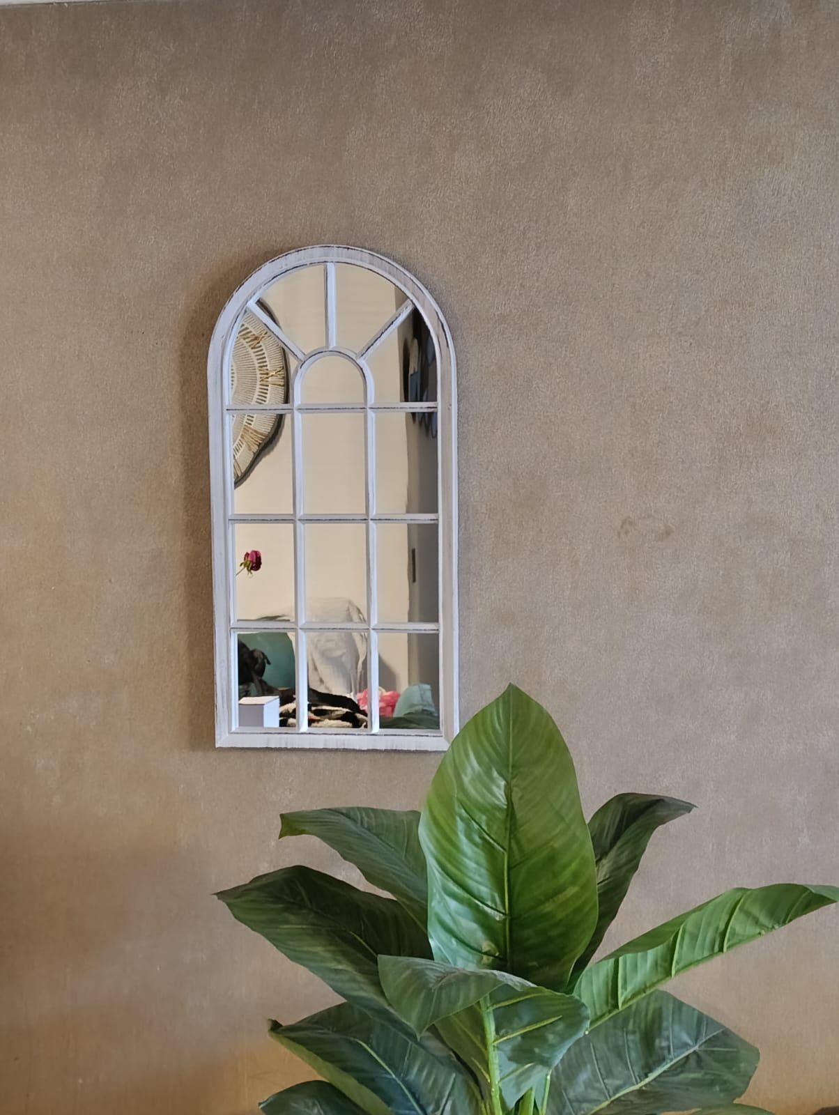 Espejo Forma Ventana, Blanco Invierno Envejecido 70x35 Cm-5