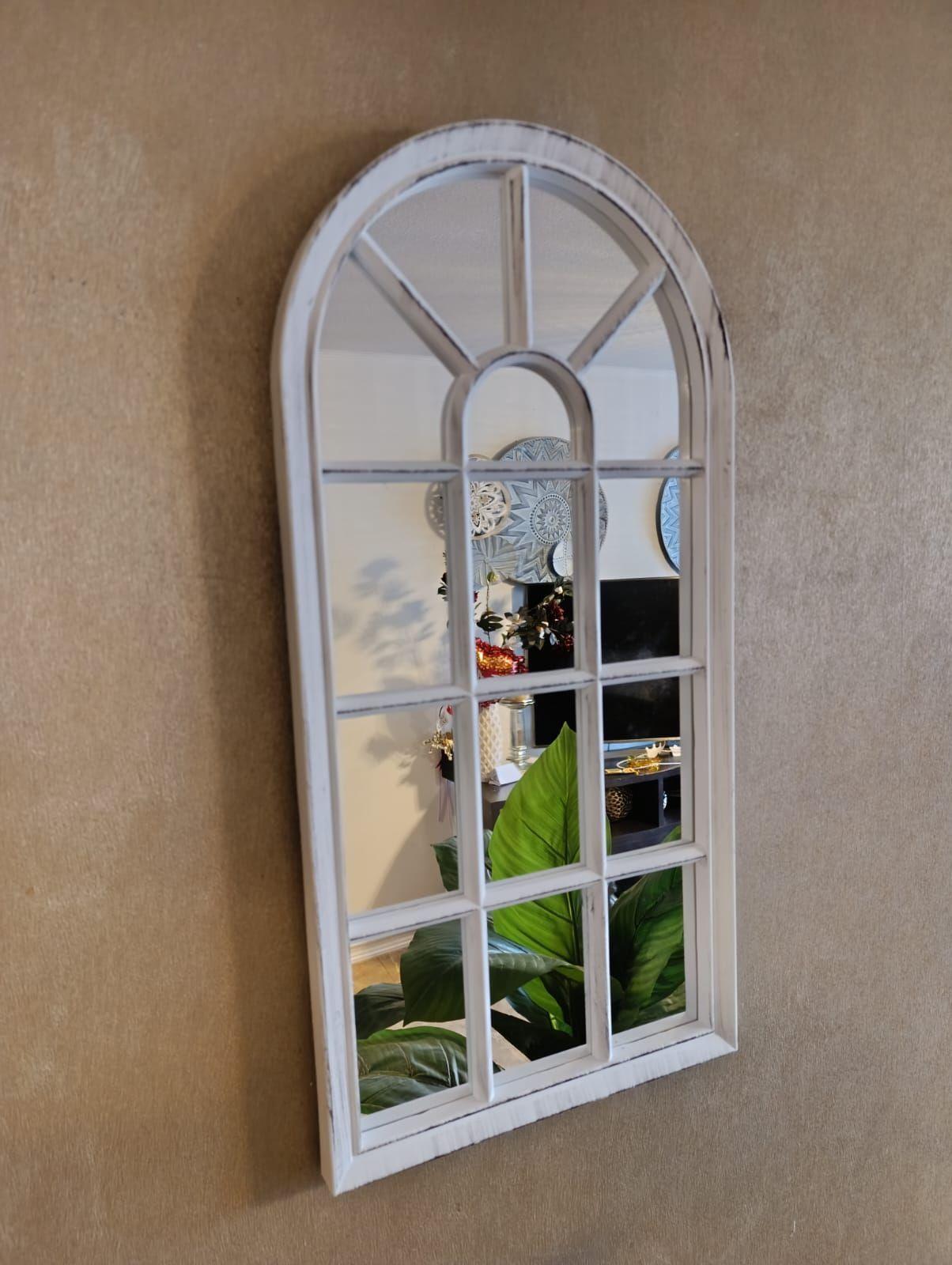 Espejo Forma Ventana, Blanco Invierno Envejecido 70x35 Cm-4