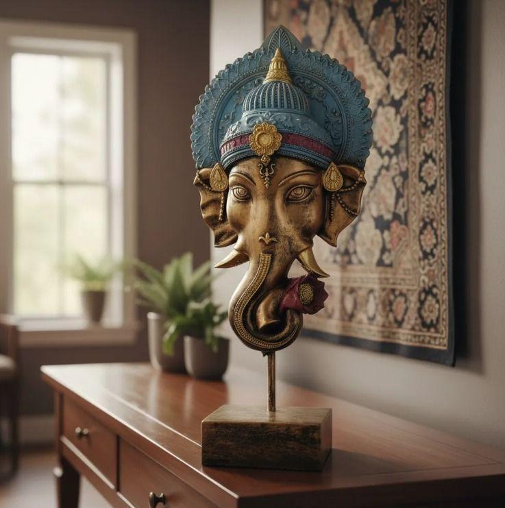 Ganesha Decorativa Con Pedestal 44x19x8 Cm-2
