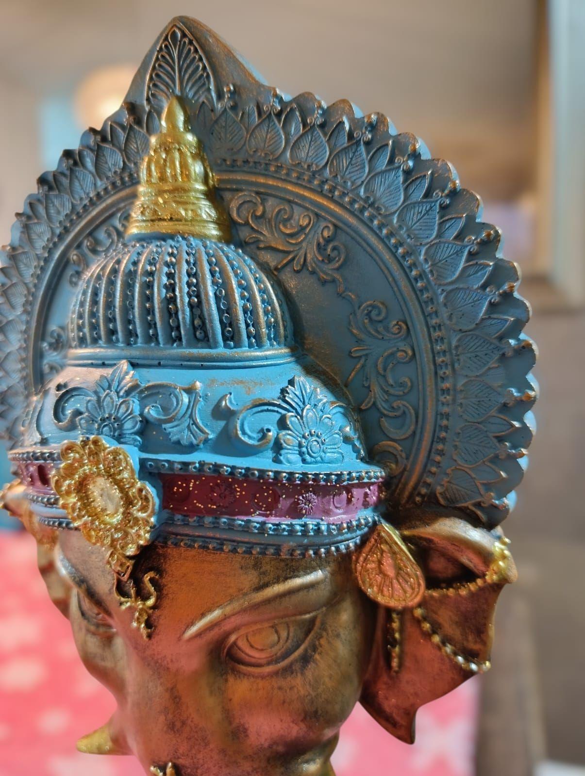 Ganesha Decorativa Con Pedestal 44x19x8 Cm-6