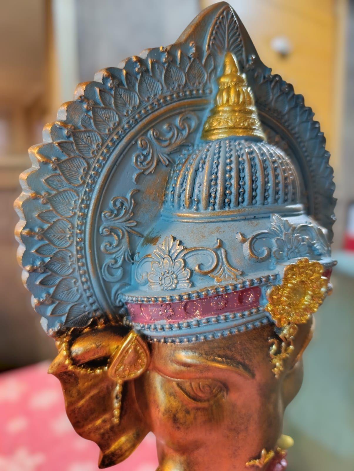 Ganesha Decorativa Con Pedestal 44x19x8 Cm-7