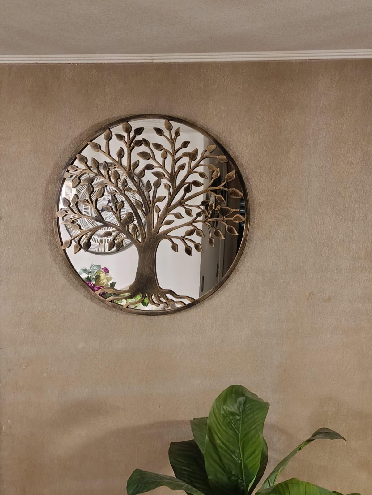 Espejo Redondo Arbol De La Vida 65x65 Cm-1