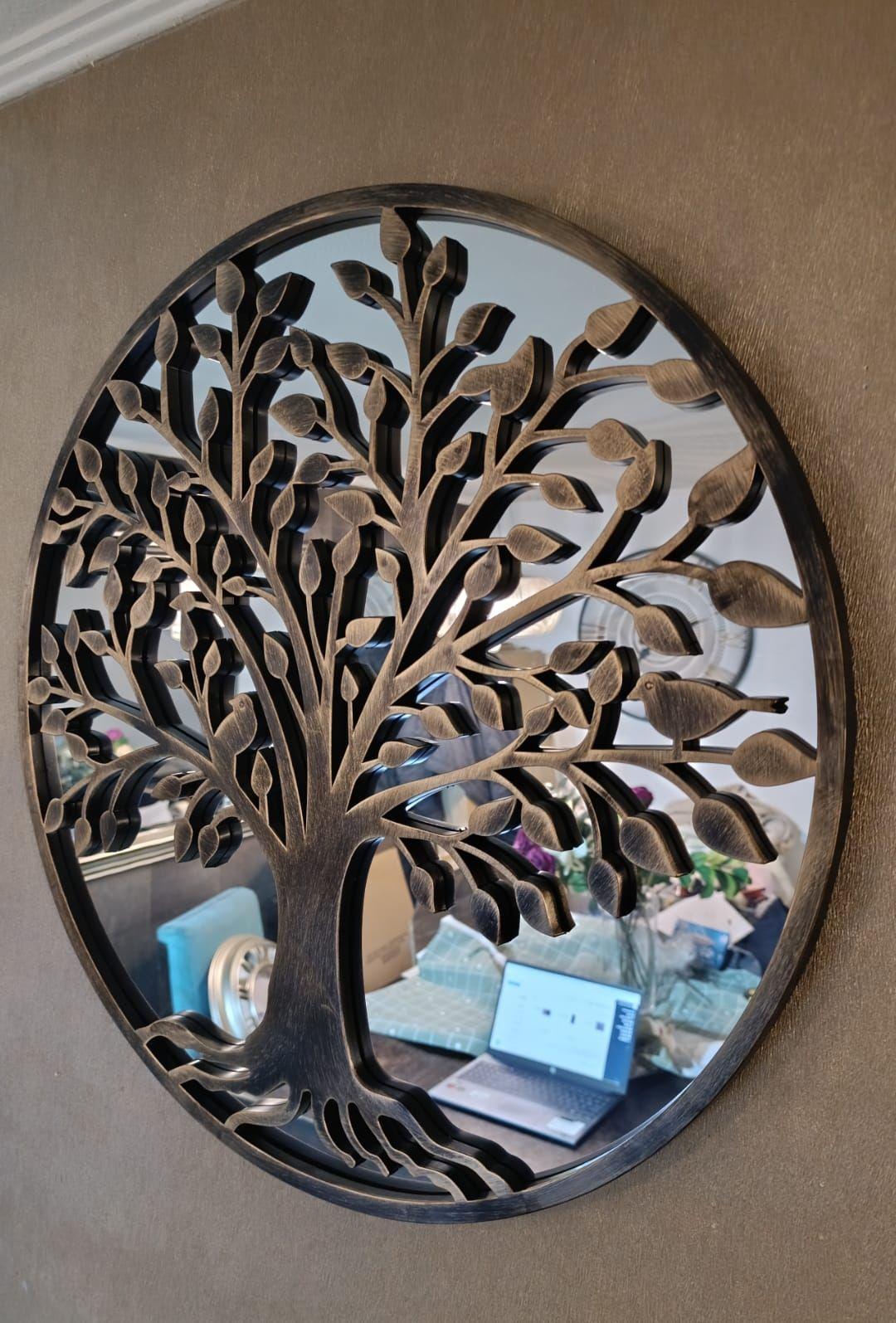 Espejo Redondo Arbol De La Vida 65x65 Cm-2