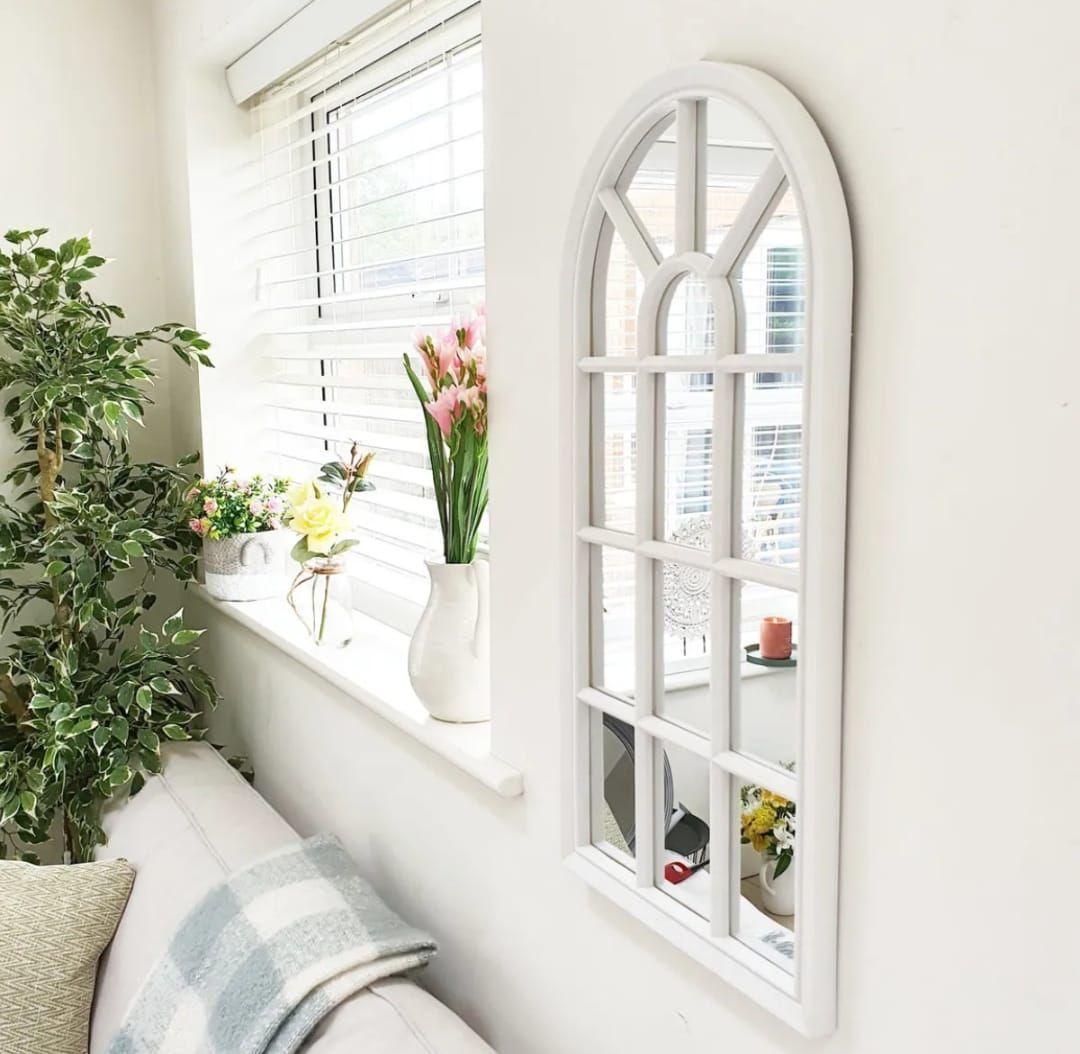 Espejo Ventana Blanco 70x35 Cm Decorativo-5