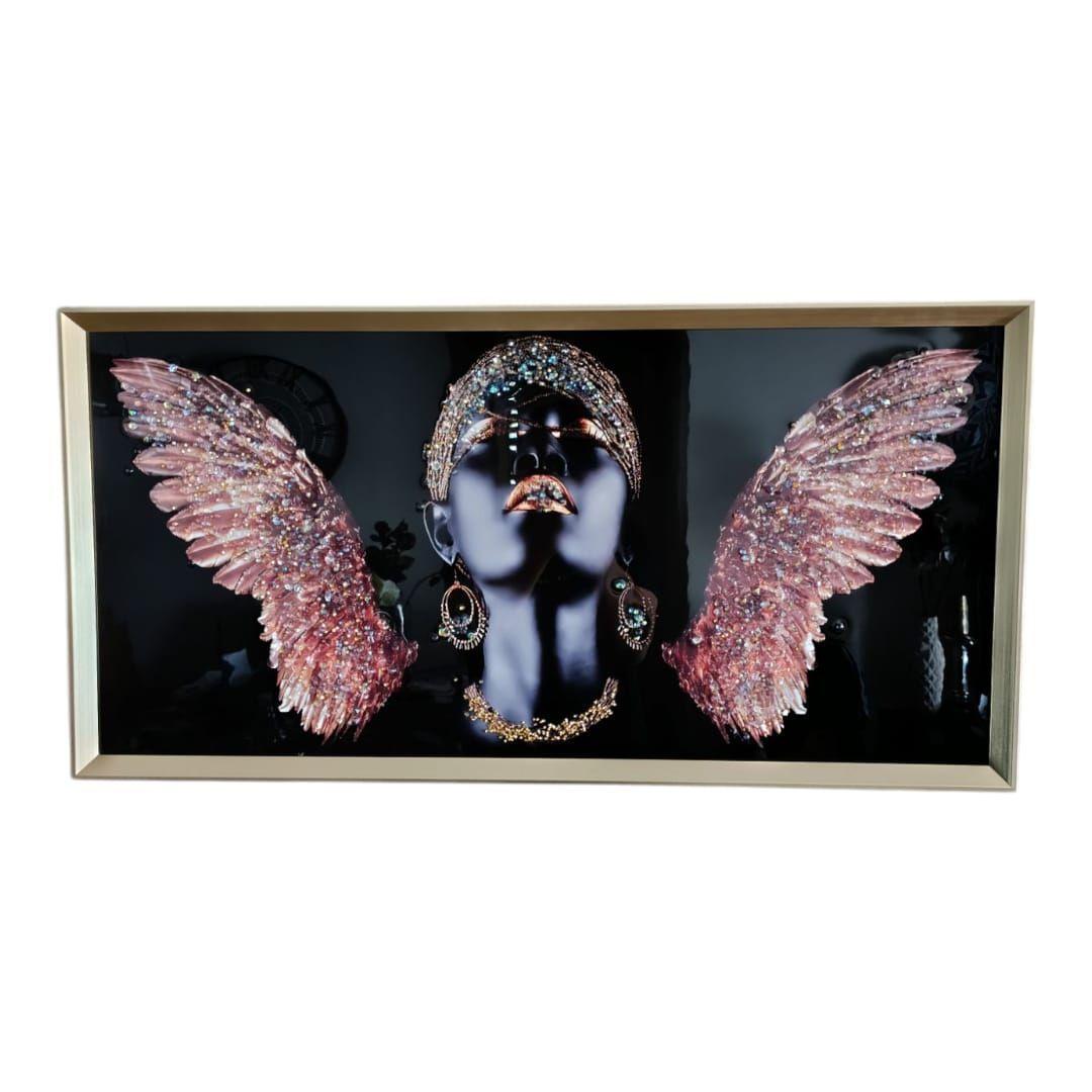 Cuadro African Diamond Angel, Pintura Estilo Diamante 81x41X3 cm-2