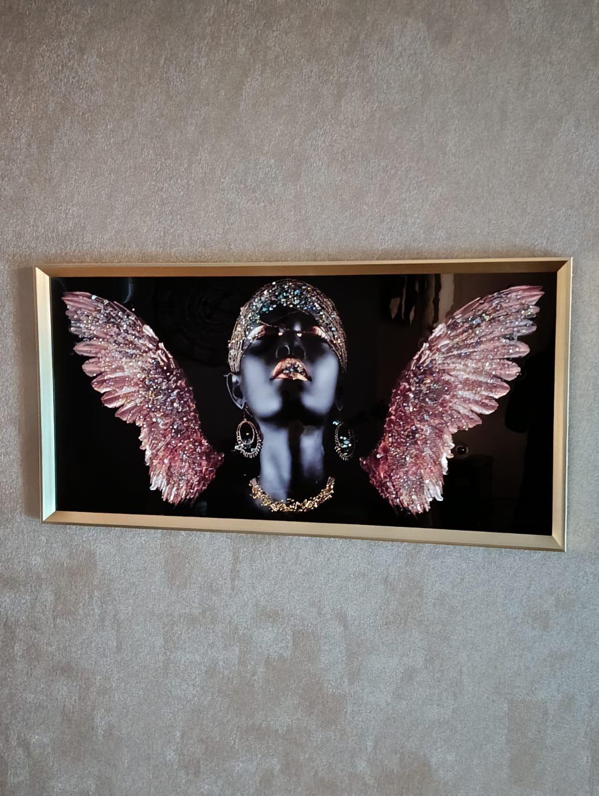 Cuadro African Diamond Angel, Pintura Estilo Diamante 81x41X3 cm-3