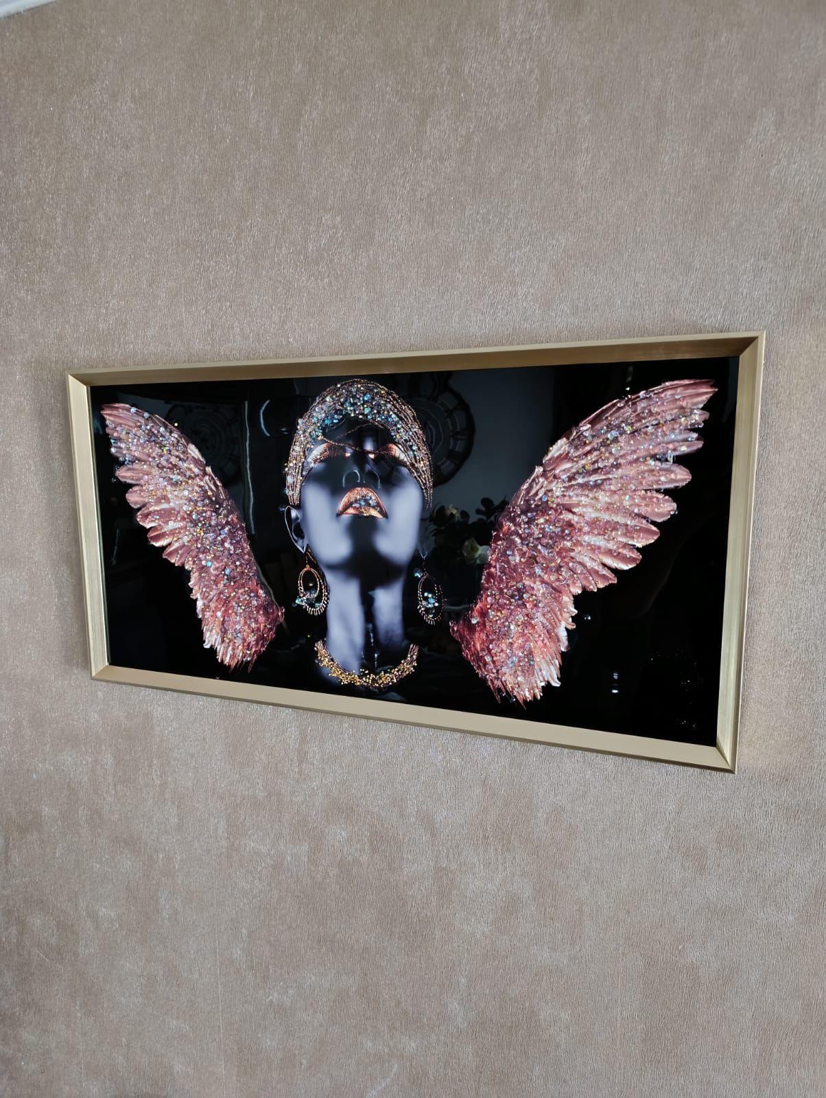 Cuadro African Diamond Angel, Pintura Estilo Diamante 81x41X3 cm-5