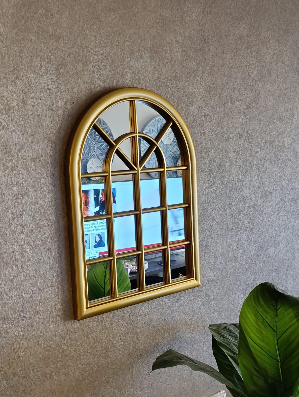 Espejo Forma Ventana, Color Dorado 61x46 Cm-4