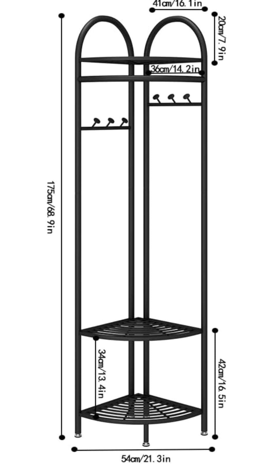 Perchero Esquinero Organizador Multifuncional Vertical Metal-6
