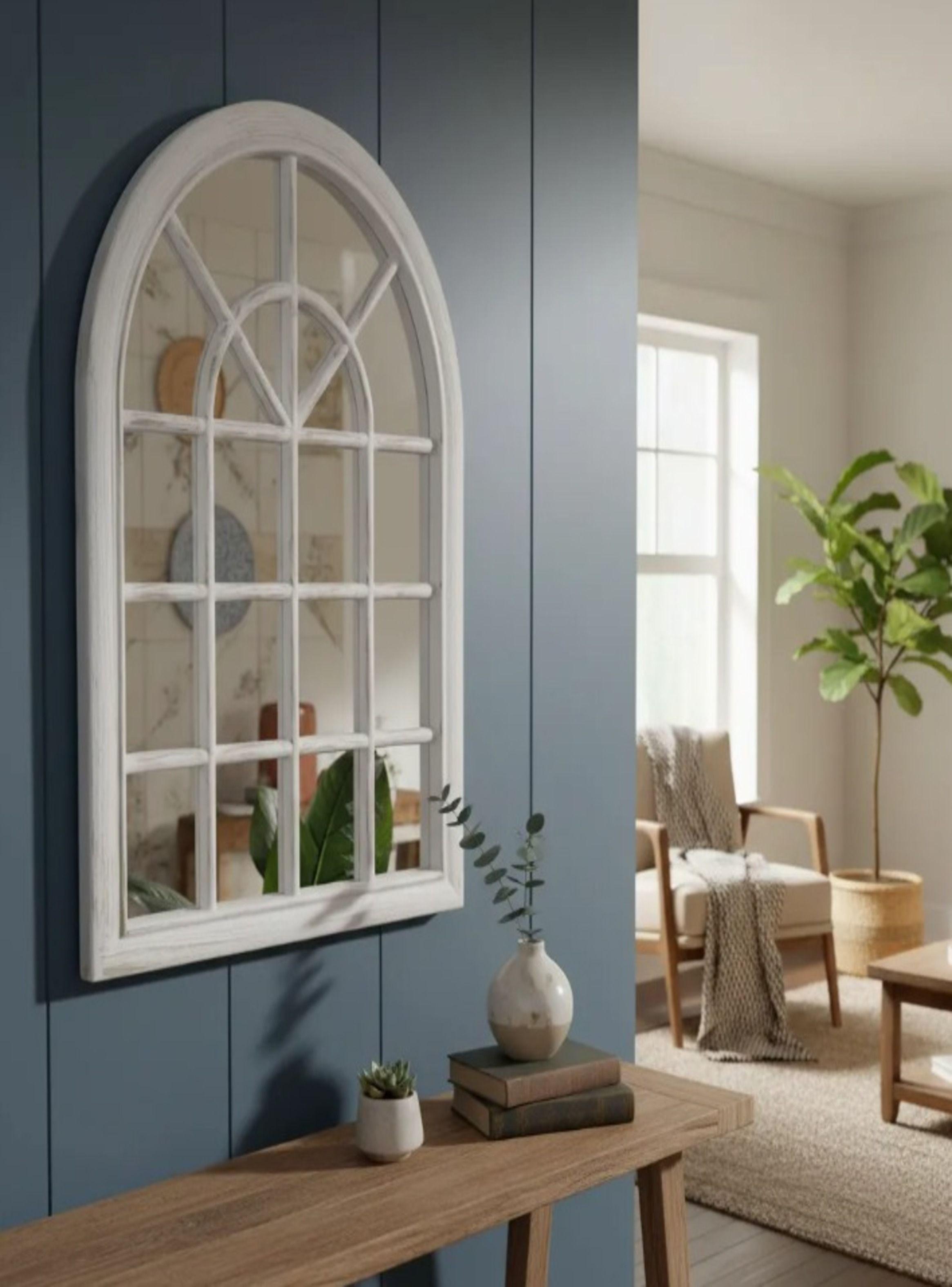 Espejo Forma Ventana, Blanco Invierno, Envejecido 61x46 Cm-2