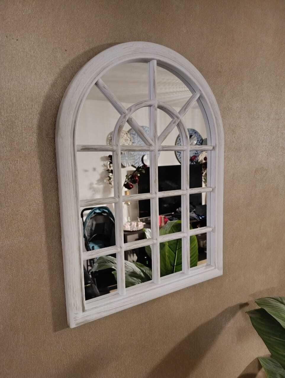 Espejo Forma Ventana, Blanco Invierno, Envejecido 61x46 Cm-6