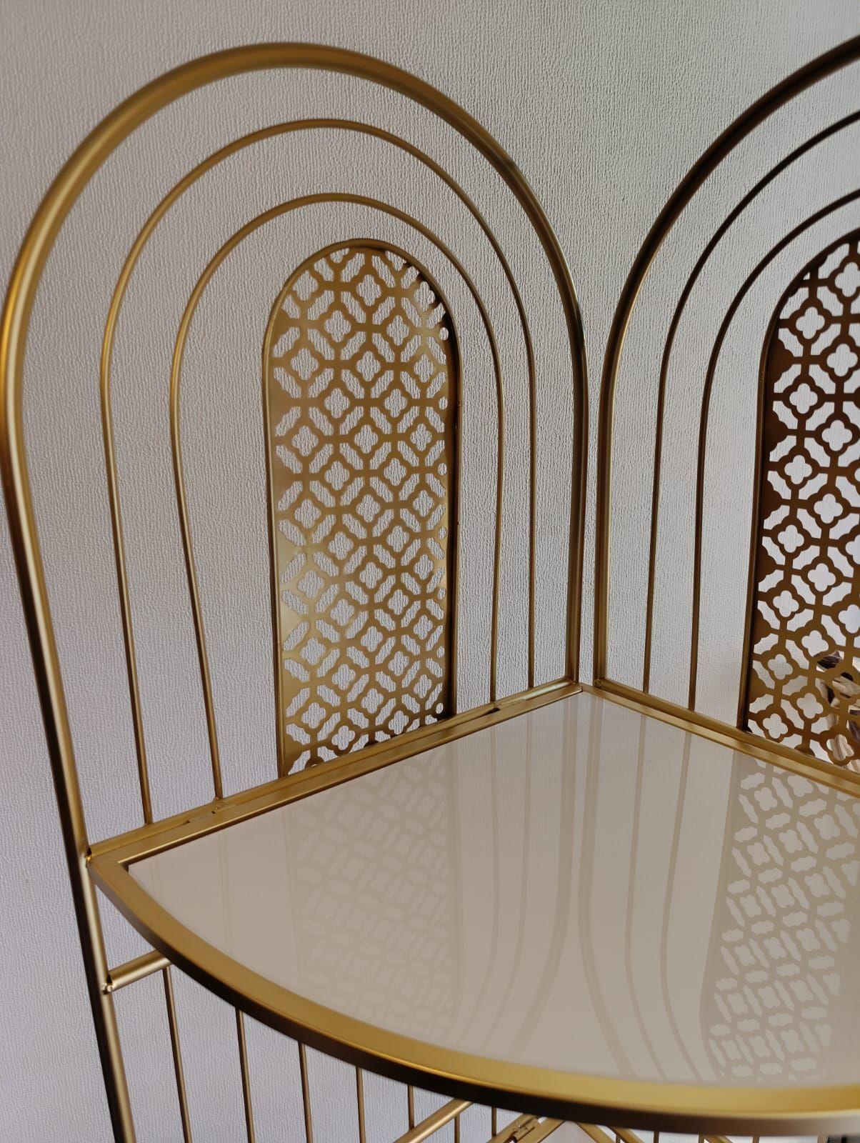 Repisa Esquinera Metal Dorado 4 Niveles 155x50 Cm-6