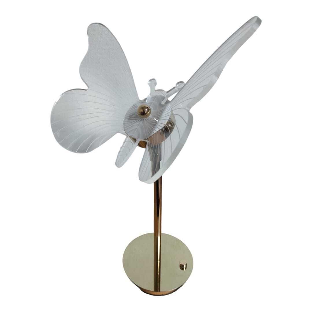 Lampara Led Mariposa, Dorada/plateada, Touch Carga Usb-0