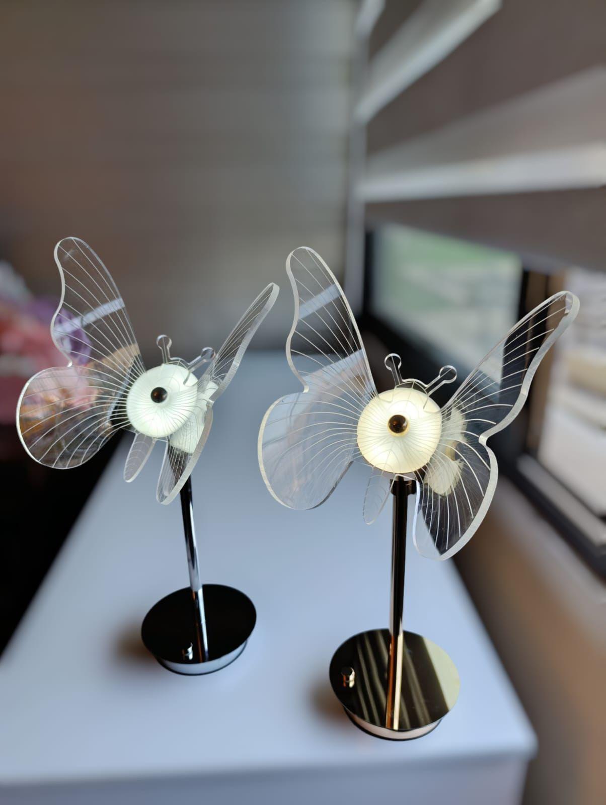 Lampara Led Mariposa, Dorada/plateada, Touch Carga Usb-5