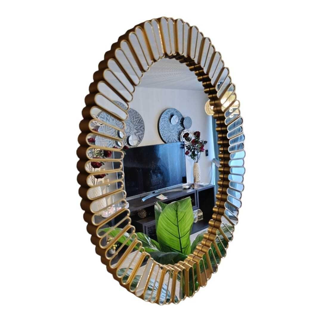 Espejo Ovalado Dorado, Golden Oval 75x58x4 Cm.-0