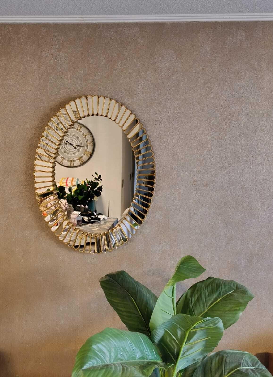 Espejo Ovalado Dorado, Golden Oval 75x58x4 Cm.-4