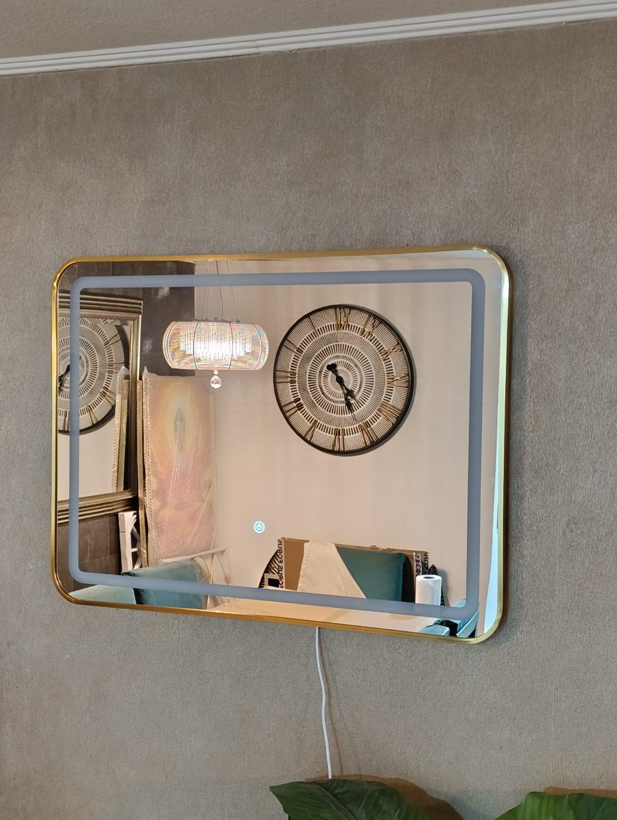 ESPEJO LED RECTANGULAR HORIZONTAL TOUCH 3 TONOS LUZ 80X60 MARCO METAL-2