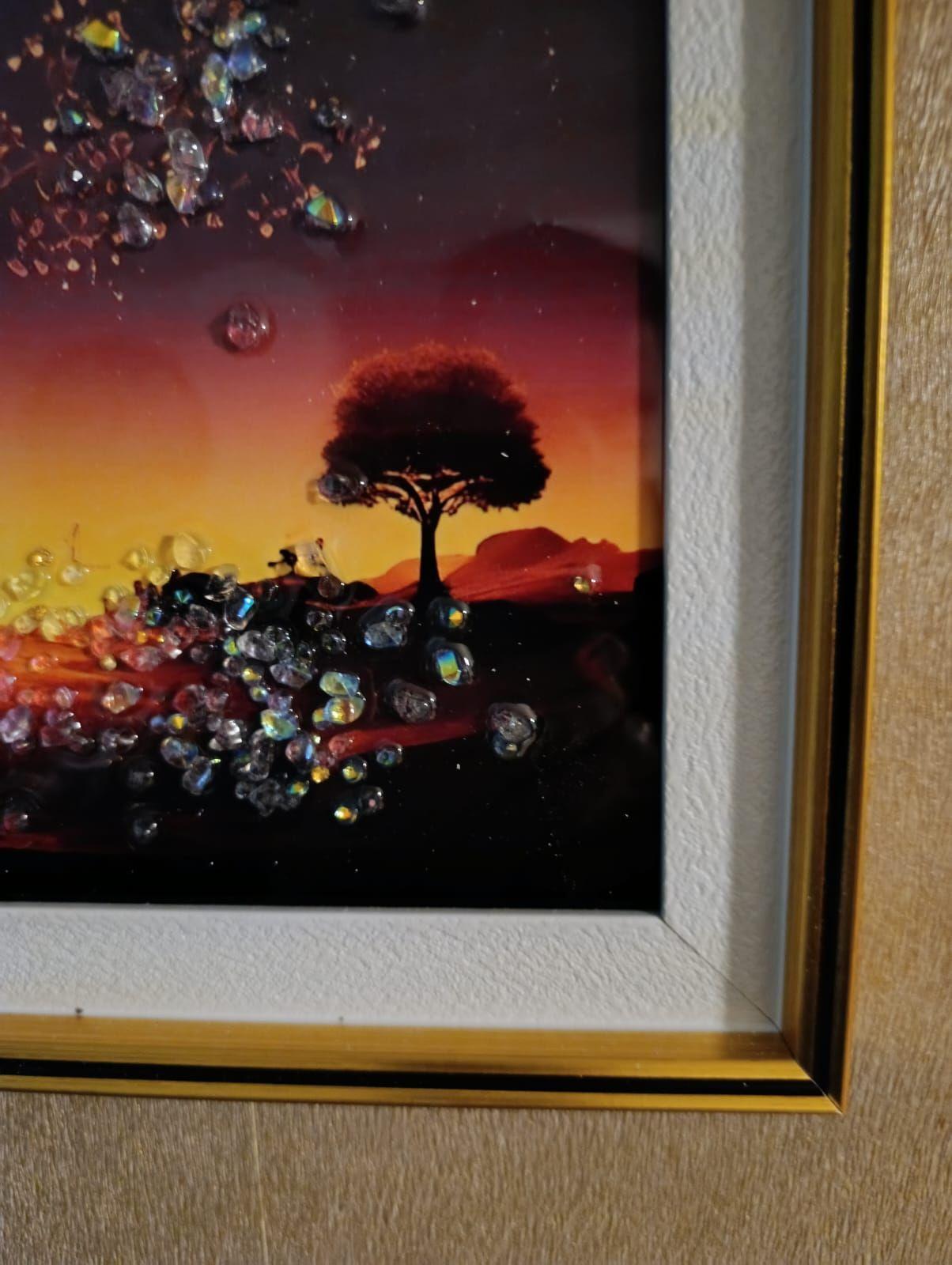 Cuadro Arbol Diamante,pintura Diamante, Marco Dorado 71x51cm-3