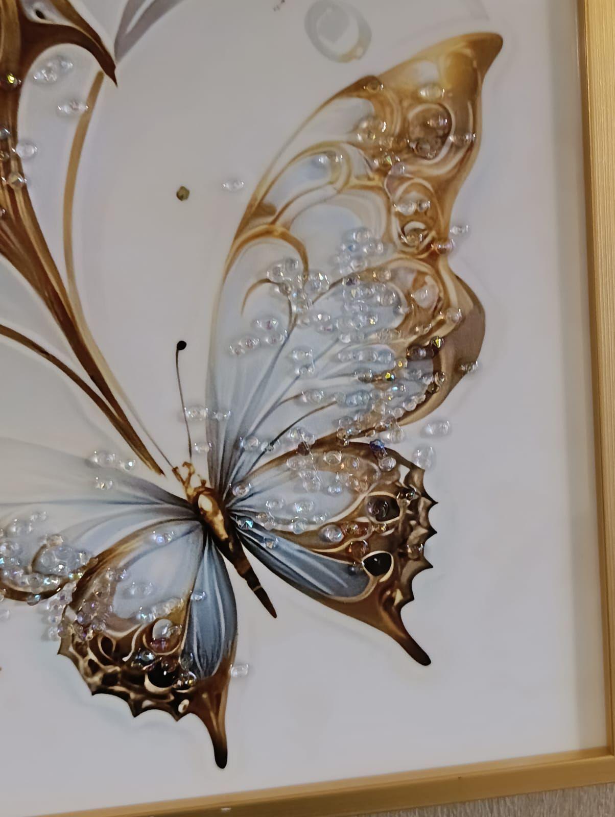 Cuadro Mariposas, Estilo Diseño Diamante, 60x60x3 Cm-2