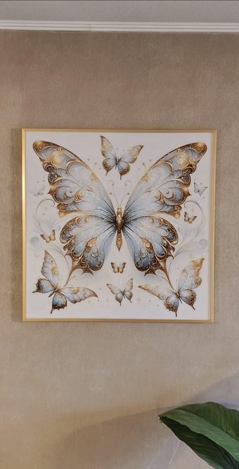 Cuadro Mariposas, Estilo Diseño Diamante, 60x60x3 Cm-4