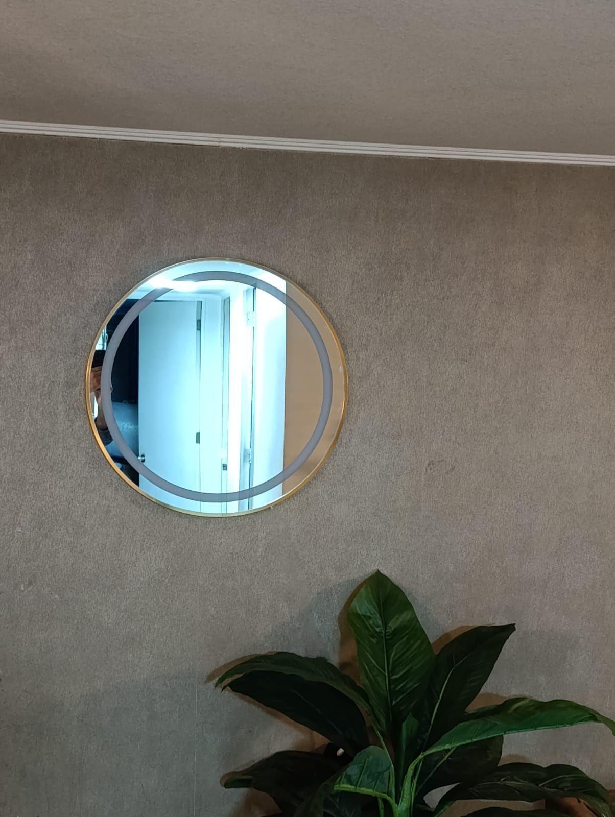 Espejo Led Con Touch (3 Tonos De Luz) 60 Cm Ø Marco Metal Cepillado-3